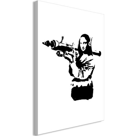 Image - Banksy Mona Lisa avec lance-roquettes (1 partie) verticale (1/3)