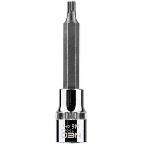 Embout cannelé sur douille de 1/2", M6 x 100 mm (1/2)