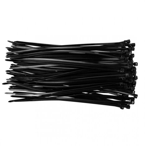 Colliers de serrage 3,6 x 200 mm, lot de 100, noirs (1/5)