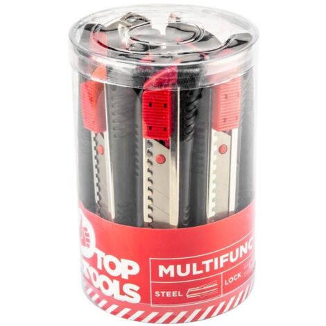 Couteau à lame sécable de 18 mm, coffret de 12 pièces, en tube (1/2)