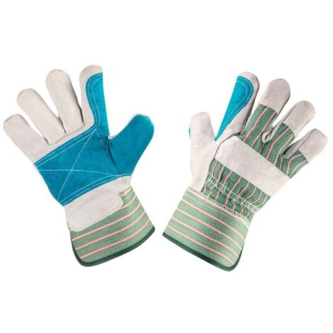 Gants de travail en cuir de vachette fendu gris, 10,5 pouces (1/2)