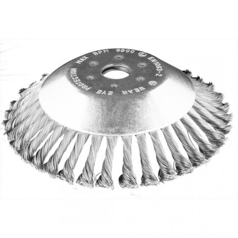Brosse métallique pour débroussailleuse thermique 200 x 25,4 mm, fils durs et emmêlés (1/4)