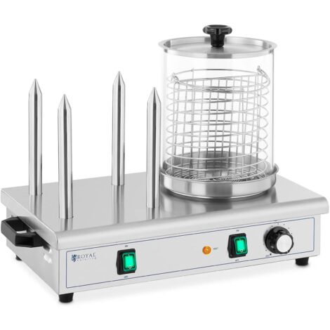 Réchaud à hot-dogs, 4 brochettes de petits pains, récipient pour 30 saucisses, 650 W