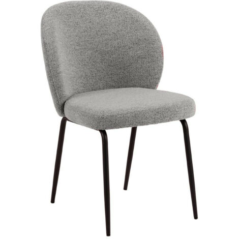 Chaise rembourrée Patricia, grise, moderne, pieds en métal (1/5)