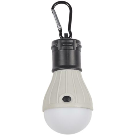 LAMPE DE CAMPING, gris clair, à piles, ampoule suspendue