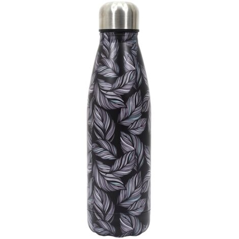 Bouteille isotherme Flower noire 500 ml (1/4)