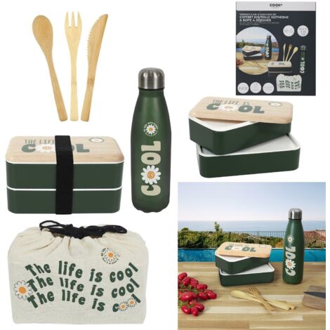 SET DÉJEUNER 4 pièces vert ÉCOLOGIQUE (1/5)
