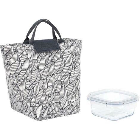 Ensemble Sac Isotherme Bio & Tendance + Boîte Étanchéité – Lunch Bag Écologique Recyclé Pour Pique-Nique & Bureau