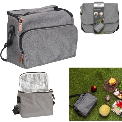 Lot De 2 Sacs D'Isolation Thermique - Sacs Déjeuner Étanches Portable Rouge Et Bleu Marine - Pique-Nique Voyage