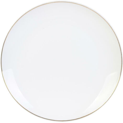 ASSIETTE À PLATE BLANCHE Pearl Gold 20 cm BANDE DORÉE