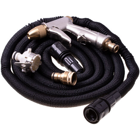 Tuyau d'arrosage 7,5 m, kit de connecteurs pour pistolet