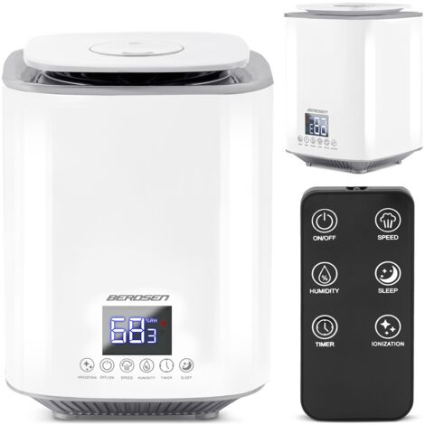Humidificateur d'air ultrasonique 250 ml/h – Grand réservoir 2,6 l – Hygromètre intégré – Mode nuit et aromathérapie