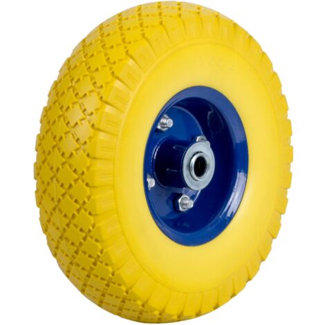 Roue de brouette tubeless 3.00-4, jaune et bleue (1/4)