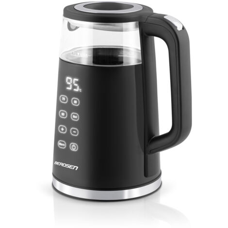Bouilloire électrique Aigostar Adam 1,7L Noire - Sans BPA, LED, Col De Cygne