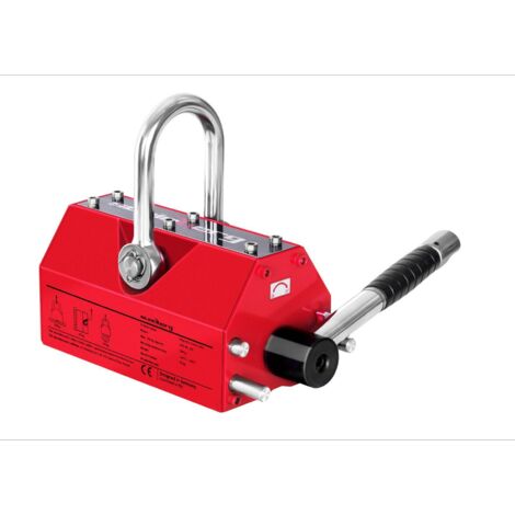 VEVOR Levage Magnétique 100 Kg Aimant De Levage Permanent En Néodyme N42 Porteur Magnétique Avec Crochet Chromé Facteur De Sécurité 2,5 Outil Pour Manutention De Tôle Matériels Magnétiques 92x61x73 Mm