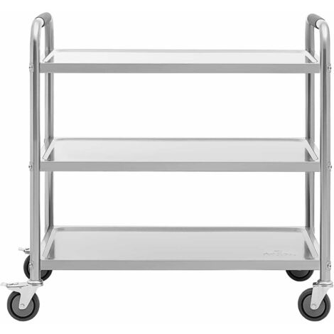 Chariot De Service Royal Catering RC-PSTG3800 - 3 Plateaux 63x40 Cm, Capacité 90 Kg, Robuste Et Maniable Pour Restauration