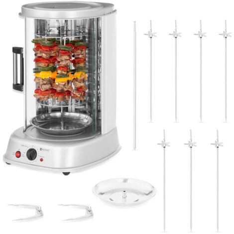 Royal Catering – Grille-pain vertical 3 en 1 1800 W – Machine à kebab avec broche rotative – Capacité 31 l – Porte en verre trempé