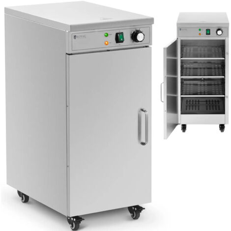 Chauffe-assiettes, armoire chauffante sur roulettes, pour 60 assiettes, diamètre 29 cm, 600 W