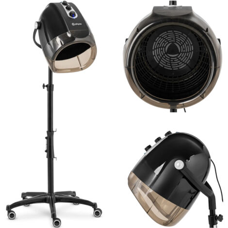 Sèche-cheveux ionisant, sur pied, 70 °C, 1000 W - noir (1/5)