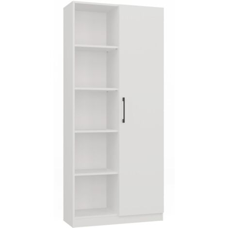 Étagère semi-ouverte RD-80 blanc mat – 10 étagères en panneau de particules 16mm – Design minimaliste pour salon et bureau