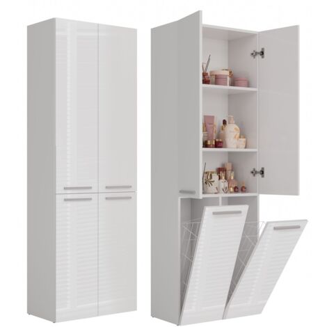 Poteau de salle de bain Nel 2K/DD, BLANC BRILLANT