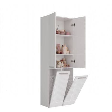 Poteau de salle de bain Nel 2K/DD, BLANC BRILLANT