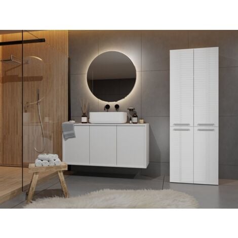 Poteau de salle de bain Nel 2K/DD, BLANC BRILLANT