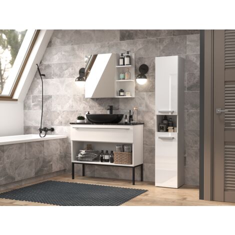 Poteau de salle de bain Nel III, BLANC BRILLANT