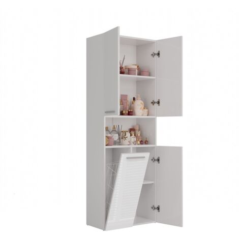Poteau de salle de bain Nel 1K/DK, blanc brillant