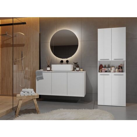 Poteau de salle de bain Nel 1K/DK, blanc brillant