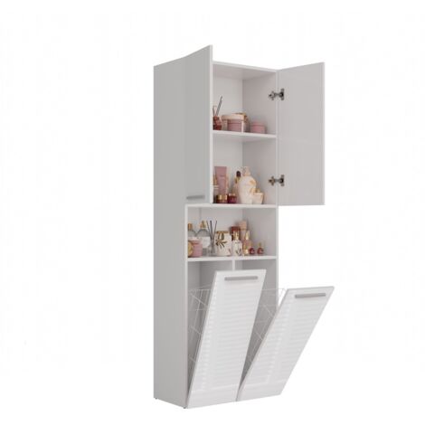 Poteau de salle de bain Nel 2K/DK, BLANC BRILLANT