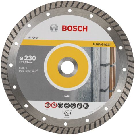 Bosch – Disque à tronçonner diamanté 230mm – Alésage 22,23mm – Type coupe universel – Pour béton armé et matériaux durs