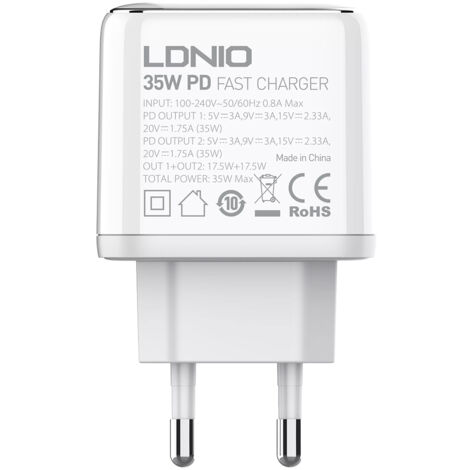 Chargeur USB-C PH26 35W + Câbles Compatible HONOR 400 LITE Et Autres - Charge Rapide, Blanc