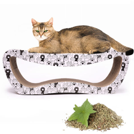 Griffoir Pour Chat En Forme De Pantoufle - Design Panda Mignon - 50 X 27 Cm - En Carton Ondulé Durable - 4
