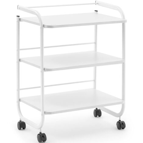 Chariot d'esthétique avec 3 étagères 60 x 43 x 83 cm - blanc (1/3)