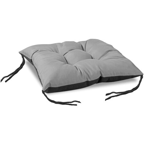 Coussin extérieur imperméable 42x42 cm – PVC Codura résistant aux intempéries – Confort pour chaises d'extérieur – Design gris foncé (1/5)