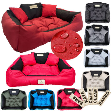 Lit Pour Chien KingDog - XL 115x95 Cm - Vert - Avec 2 Coussins Imperméables Et Lavables