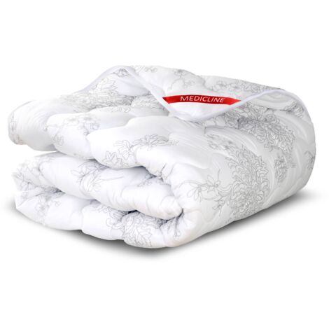 Couette toutes saisons 160x200 cm – Microfibre antiallergique – Garnie de billes de silicone – Lavable à 30°C
