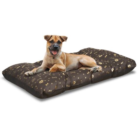 Coussin pour chien PRESTIGE 100x70 cm imperméable, motif os dorés (1/5)