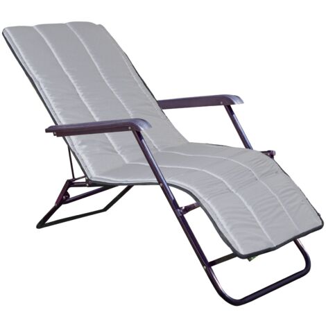 Coussin de chaise longue en mousse matelassée 165 x 50 cm gris foncé (1/5)