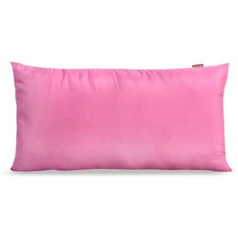 Oreiller 80x40 cm en microfibre rose hypoallergénique et silicone (1/4)