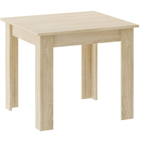 Table extensible carrée 80x80 cm en chêne Sonoma – Hauteur 75 cm – Plateau PVC – Design moderne pour cuisine et salle à manger (1/2)