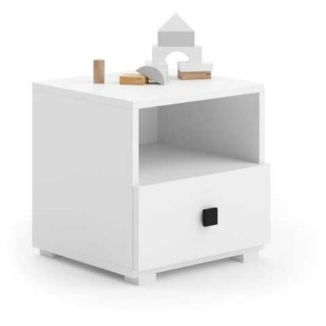 Table de chevet Emi - poignée carrée noire (1/3)