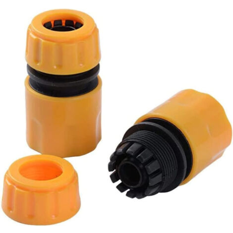 Raccordo rapido per tubo da giardino, in ottone, con filettatura femmina da 1,9 cm, adattatore maschio, connettore rapido, per lavaggio auto e collegamento tubo flessibile (4, oro