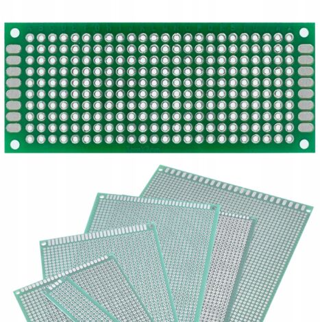 GOONSDS Kit 5 PCB A Doppia Faccia - 8x12cm, Verde - Scheda Proto Per Saldatura E Fai Da Te - Foto 11