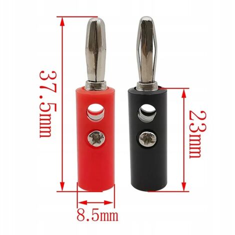 Connettori A Banana Impilabili - Set 10 Pezzi (5 Rosso/5 Nero) Per Test Elettrici - Foto 4