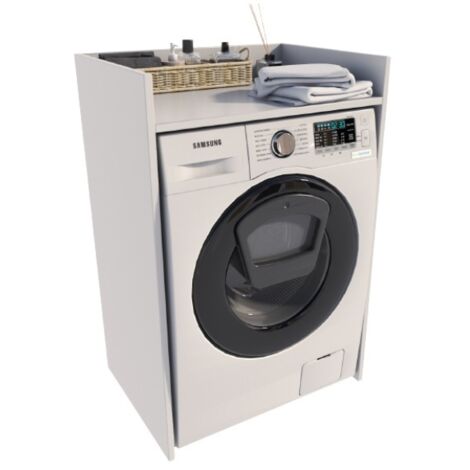 Meuble de salle de bain pour machine à laver, blanc, 66 x 51,8 cm, étagère MK