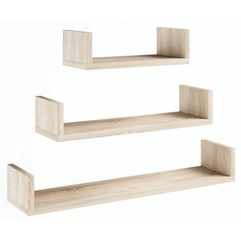 Étagère suspendue EX3 SMALL, chêne Sonoma, 3 étagères (1/3)