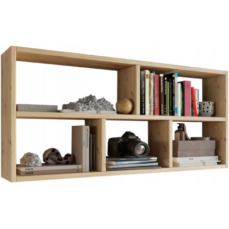 Bibliothèque à étagères suspendues artisanales TEO (1/3)