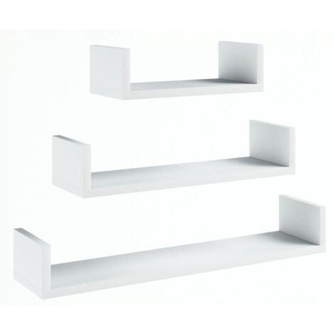 Étagère suspendue EX3 LARGE blanche, lot de 3 étagères (1/3)